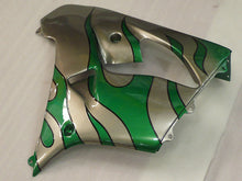 Carica l'immagine nel visualizzatore di Gallery, Silver and Green Flame - NINJA ZX-9R 00-01 Fairing Kit