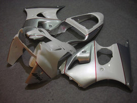 Silver and White No decals - NINJA ZX-6R 00-02 Fairing Kit