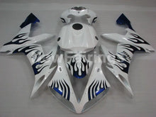 Carica l&#39;immagine nel visualizzatore di Gallery, White and Blue Flame - YZF-R1 04-06 Fairing Kit - Vehicles