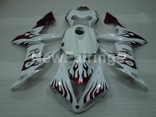 Carica l&#39;immagine nel visualizzatore di Gallery, White and Red Flame - YZF-R1 04-06 Fairing Kit - Vehicles &amp;