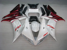 Carica l&#39;immagine nel visualizzatore di Gallery, White and Wine Red Flame - YZF-R1 02-03 Fairing Kit