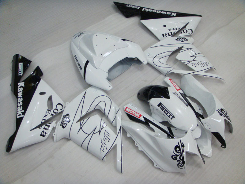White and Black Corona - NINJA ZX-10R 04-05 Fairing Kit