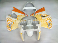 Carica l&#39;immagine nel visualizzatore di Gallery, White and Orange Flame NINJA ZX 6R 00 02 Fairing Kit
