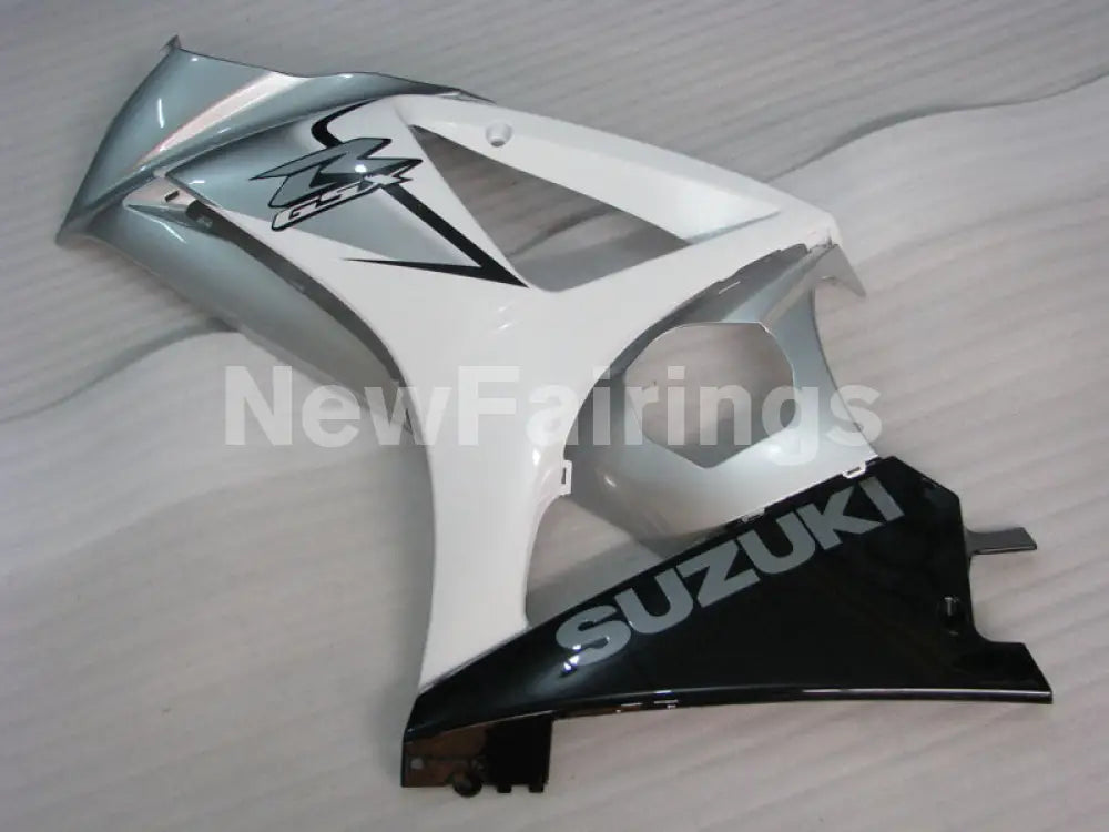 White and Silver Black Factory Style - GSX-R1000 07-08 Fairing Kit