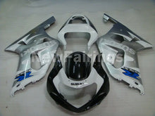Carica l'immagine nel visualizzatore di Gallery, White and Silver Black Factory Style - GSX-R600 01-03 Fairing Kit