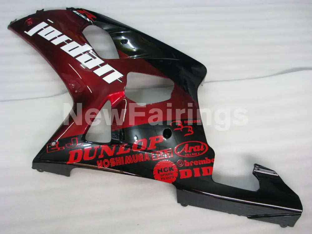 Wine Red and Black Jordan - GSX-R600 01-03 Fairing Kit