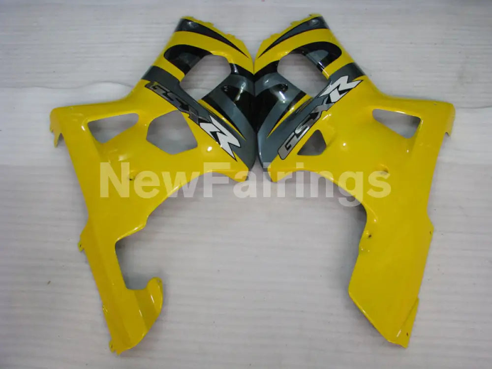 Yellow and Grey Black Factory Style - GSX-R600 01-03 Fairing Kit